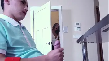 Step sister catches jerking off