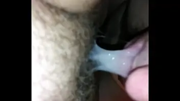 Hairy pussy creampie eating