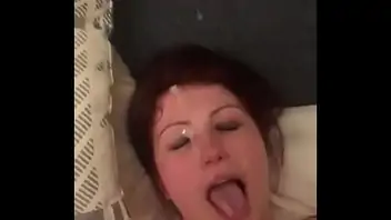 Girl squirting on own face