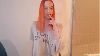 Gorgeous redhead girlfriend enjoys a big dick