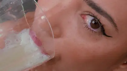 Anal nuria millan spews chunky pink mess cum in wide open eye