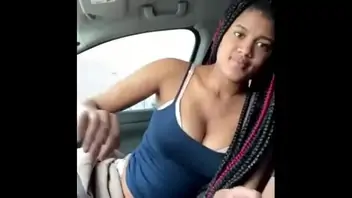 Black girl giving head in car