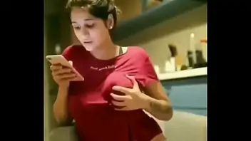 Indian self boob press orgasam