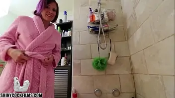 Son gets a erection after being bath by mom